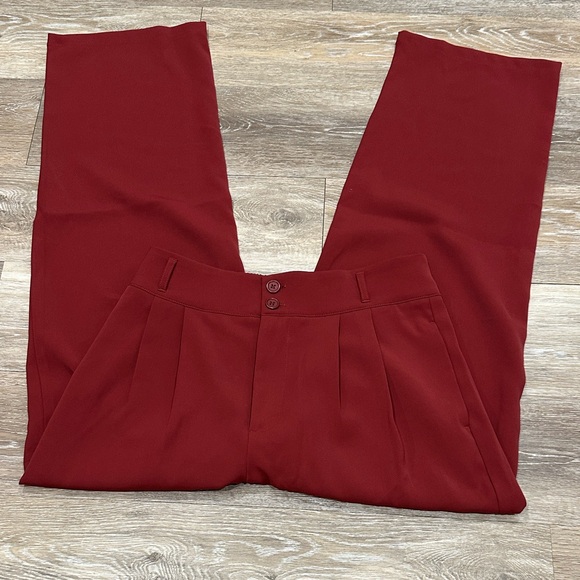 Worn Once!! Set of 6 High Waisted Zipper Pocket Shirred Straight Leg Work Pants - Picture 4 of 12